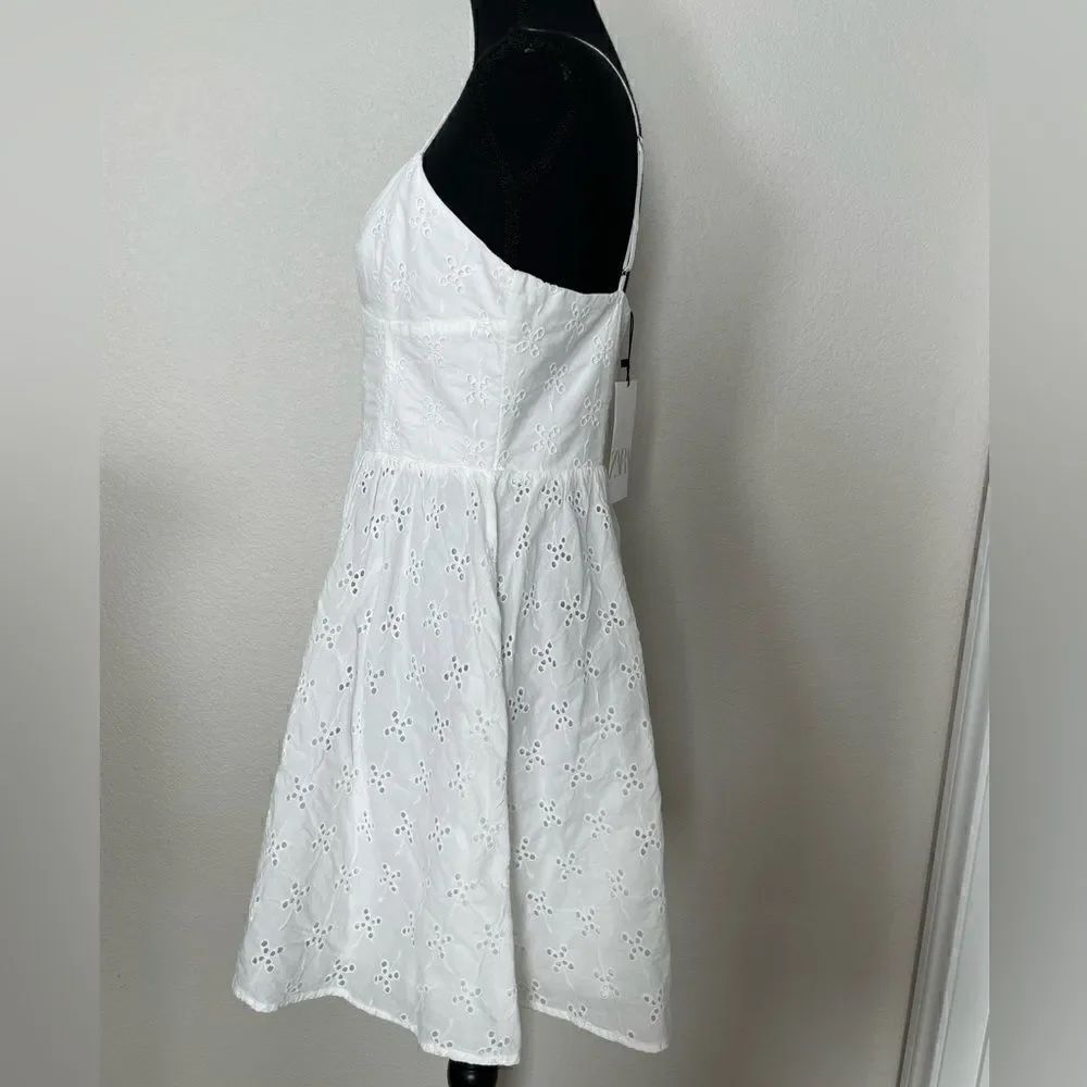 NWT Zara Openwork Embroidered Eyelet Dress - Picture 7 of 12